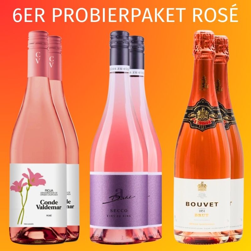 JGA Getränke: 6er Probierset Rosé