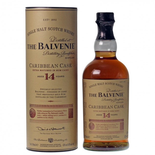 Image of Balvenie 14 Jahre Caribbean Cask Whisky 43% 0,7l (92,71 &euro; pro 1 l)