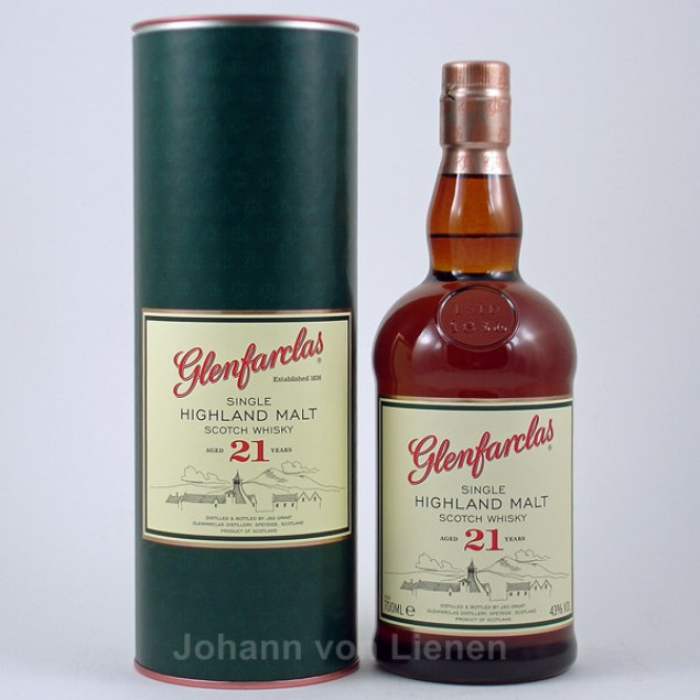 Image of Glenfarclas 21 Jahre Speyside Whisky 43% 0,7l (129,86 &euro; pro 1 l)