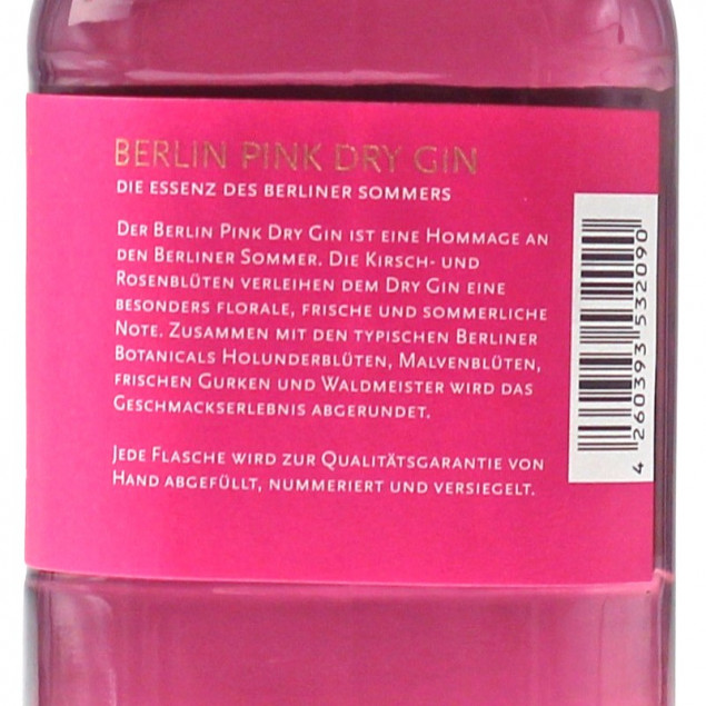 Berlin Pink Dry Gin 0,7 L 43,3 % vol