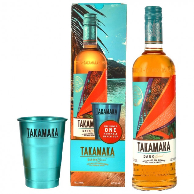 Image of Takamaka Dark Spiced Geschenkset mit Beach Cup 0,7 L 38% vol