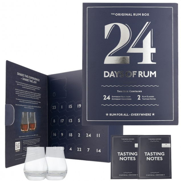 Image of 24 Days of Rum Adventskalender Blue Edition 24 x 0,02 L inkl. 2 Gläser