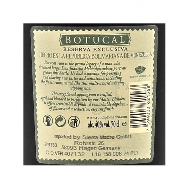 Ron Botucal (ehemalig Diplomatico) Reserva Exclusiva 0,7 L 40% vol