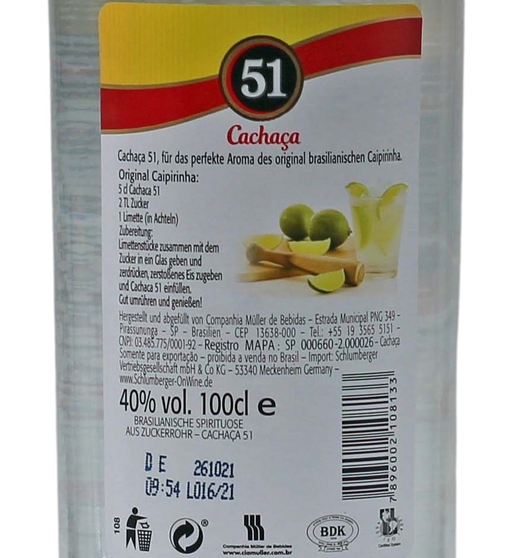 Cachaca 1 51 Pirassununga Liter kaufen