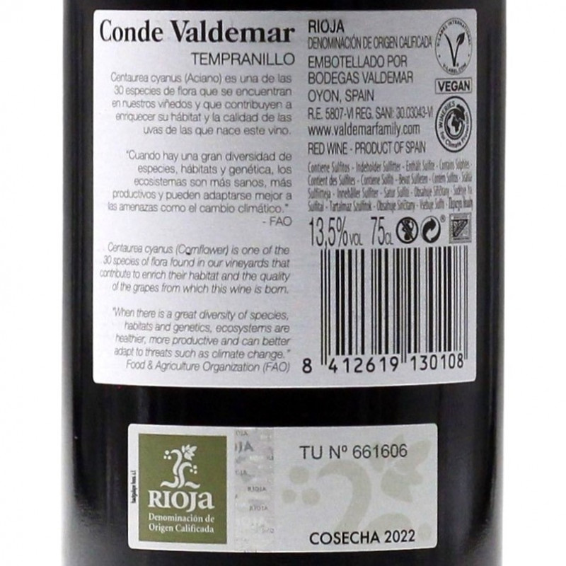 Conde Valdemar Tempranillo Rioja DOC 0,75 L 13,5% vol