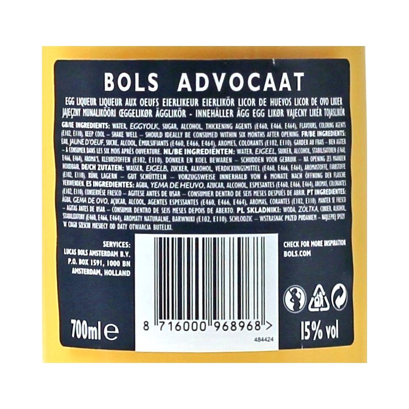 Bols Advocaat Eierlikör 0,7 L 15% vol