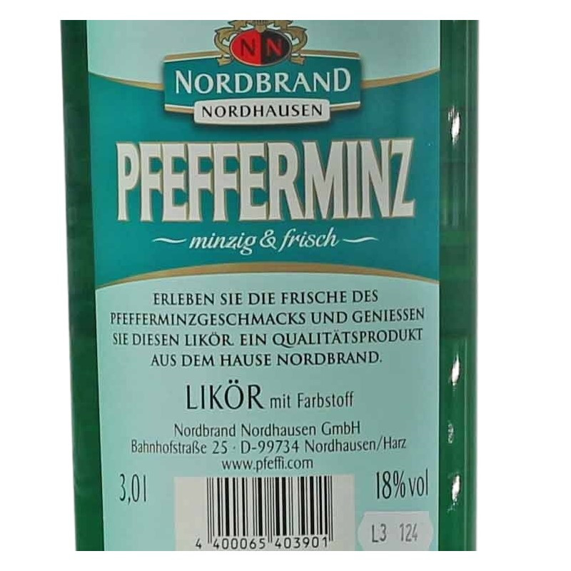 Nordbrand Pfeffi Pfefferminzlikör 3 Liter 18 % vol online kaufen