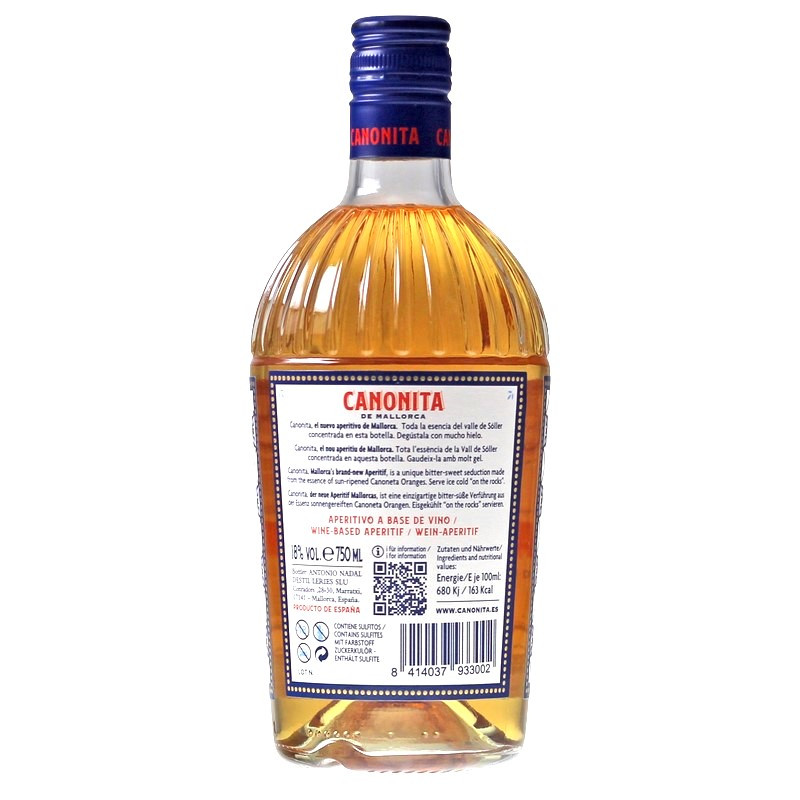 Canonita de Mallorca Aperitivo de Naranjas 0,75 L 18% vol