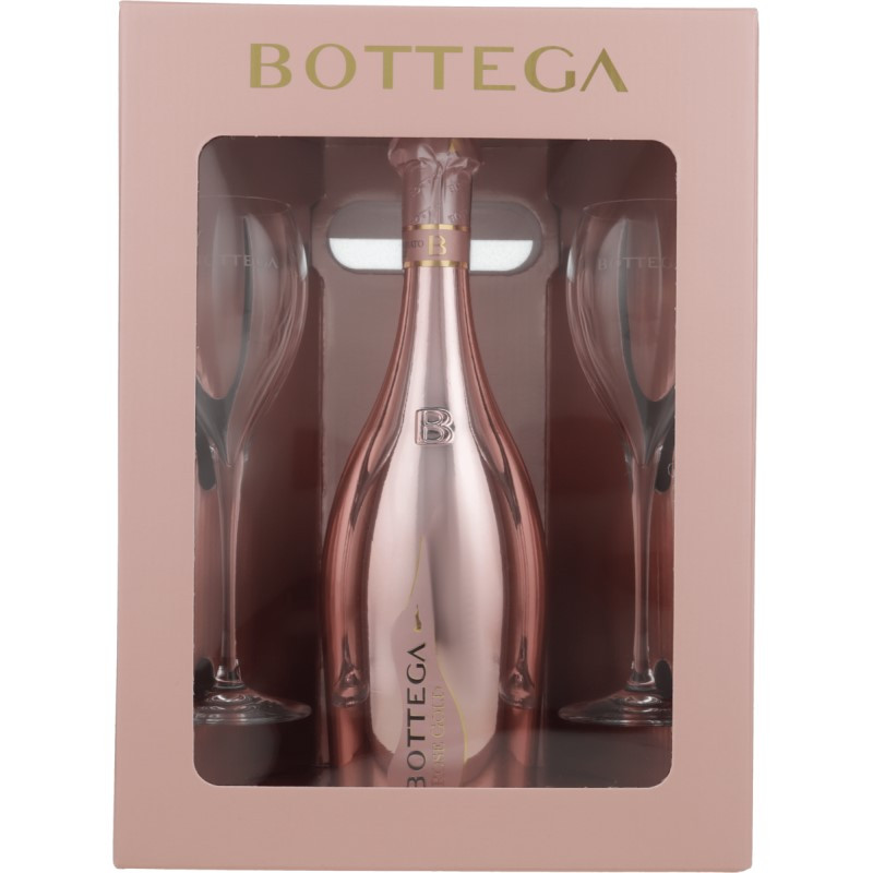 Bottega Glamour Rose Gold Pinot Nero Spumante Brut (GP inkl. 2 Gläser) 0,75 L 12% vol